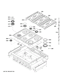 Cooktop parts for Ge Gas Cooktop CGU366P3T1D1 from AppliancePartsPros.com