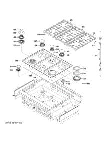 Cooktop parts for Ge Gas Cooktop CGU366P4T2W2 from AppliancePartsPros.com