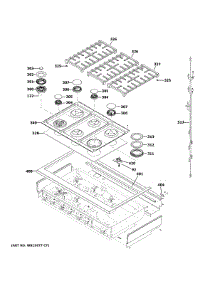 Cooktop parts for Ge Gas Cooktop CGU486P3T1D1 from AppliancePartsPros.com