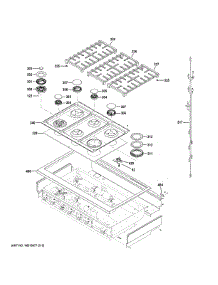 Cooktop parts for Ge Gas Cooktop CGU486P4T2W2 from AppliancePartsPros.com