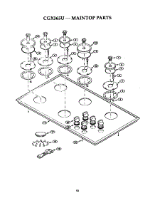 Maintop parts for Thermador Gas Cooktop CGX365U from AppliancePartsPros.com