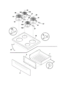 Top / Drawer parts for Universal Multiflex (Frigidaire) Electric Range CMEF3008PWA from AppliancePartsPros.com