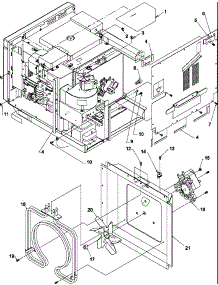 Rear Access Panel & Heater Box Assemblies parts for Amana Microwave CMM2230C-P1194116M from AppliancePartsPros.com