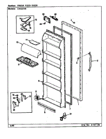 Fresh Food Door parts for Crosley Side-By-Side Refrigerator CNS22V8/CR16A from AppliancePartsPros.com