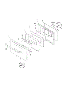 Door parts for Crosley Electric Range CRE3530LWC from AppliancePartsPros.com
