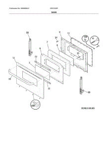 Door parts for Crosley Electric Range CRE3530PBE from AppliancePartsPros.com