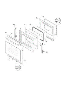 Door parts for Crosley Electric Range CRE3860LBE from AppliancePartsPros.com