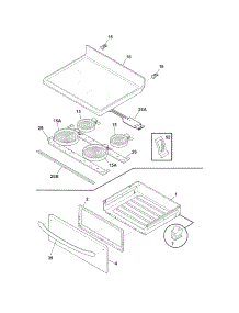 Top / Drawer parts for Crosley Electric Range CRE3870LBA from AppliancePartsPros.com