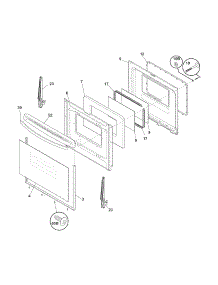 Door parts for Crosley Electric Range CRE3870LBC from AppliancePartsPros.com