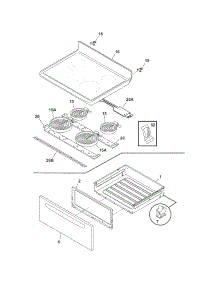 Top / Drawer parts for Crosley Electric Range CRE3880GBBA from AppliancePartsPros.com