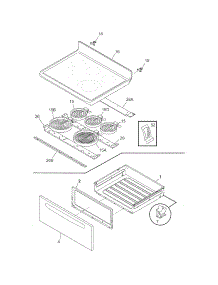 Top / Drawer parts for Crosley Electric Range CRE3880GWWB from AppliancePartsPros.com