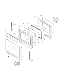 Door parts for Crosley Electric Range CRE3890GBBA from AppliancePartsPros.com