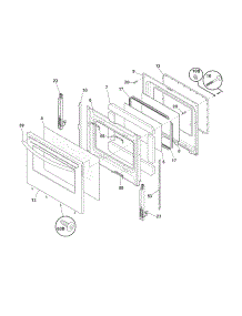 Door parts for Crosley Electric Range CRE3890LSF from AppliancePartsPros.com