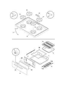 Top / Drawer parts for Crosley Gas Range CRG3110GWBA from AppliancePartsPros.com
