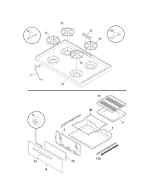 Top / Drawer parts for Crosley Gas Range CRG3110GWBC from AppliancePartsPros.com