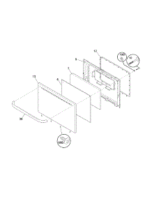 Door parts for Crosley Gas Range CRG3120LWC from AppliancePartsPros.com