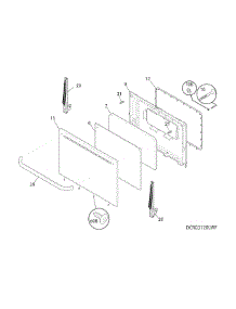Door parts for Crosley Gas Range CRG3120LWF from AppliancePartsPros.com