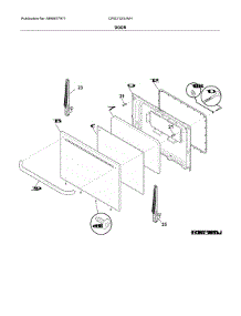 Door parts for Crosley Gas Range CRG3120LWH from AppliancePartsPros.com
