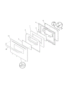 Door parts for Crosley Gas Range CRG3140GBBF from AppliancePartsPros.com