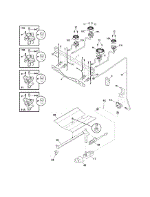 Burner parts for Crosley Gas Range CRG3140GWWG from AppliancePartsPros.com