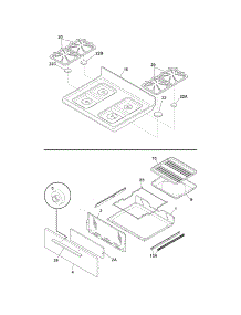 Top / Drawer parts for Crosley Gas Range CRG3150LBC from AppliancePartsPros.com