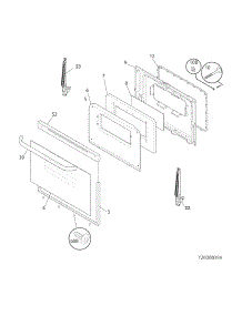 Door parts for Crosley Gas Range CRG3150PWB from AppliancePartsPros.com