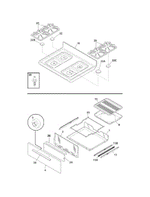 Top / Drawer parts for Crosley Gas Range CRG3160GBBA from AppliancePartsPros.com