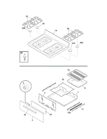 Top / Drawer parts for Crosley Gas Range CRG3160GWWC from AppliancePartsPros.com