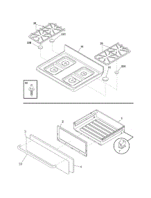 Top / Drawer parts for Crosley Gas Range CRG3480GSSC from AppliancePartsPros.com