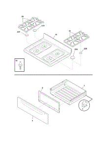Top / Drawer parts for Crosley Gas Range CRG3480GWBD from AppliancePartsPros.com