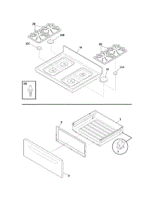 Top / Drawer parts for Crosley Gas Range CRG3480IQQC from AppliancePartsPros.com