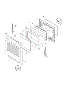Door parts for Crosley Gas Range CRG3480LSH from AppliancePartsPros.com