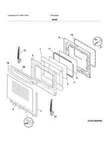 Door parts for Crosley Gas Range CRG3480PBD from AppliancePartsPros.com