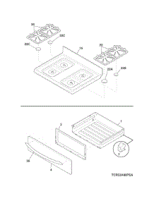 Top / Drawer parts for Crosley Gas Range CRG3480PSC from AppliancePartsPros.com
