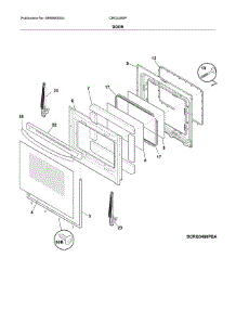 Door parts for Crosley Gas Range CRG3480PWC from AppliancePartsPros.com