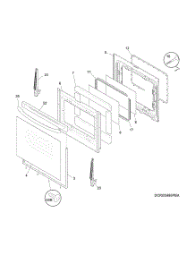 Door parts for Crosley Gas Range CRG3485QBA from AppliancePartsPros.com