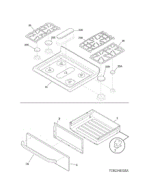 Top / Drawer parts for Crosley Gas Range CRG3485QSA from AppliancePartsPros.com
