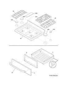 Top / Drawer parts for Crosley Gas Range CRG3485QSC from AppliancePartsPros.com