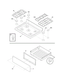 Top / Drawer parts for Crosley Gas Range CRG3490GSSD from AppliancePartsPros.com