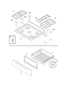 Top / Drawer parts for Crosley Gas Range CRG3490GWWA from AppliancePartsPros.com