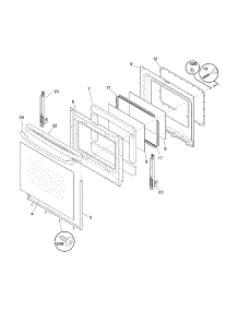 Door parts for Crosley Gas Range CRG3490GWWE from AppliancePartsPros.com