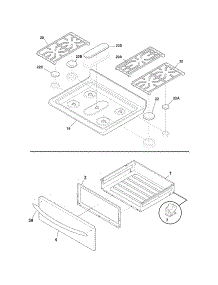 Top / Drawer parts for Crosley Gas Range CRG3490LSC from AppliancePartsPros.com