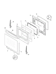 Door parts for Crosley Gas Range CRG3490LWC from AppliancePartsPros.com