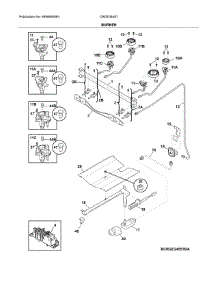Burner parts for Crosley Gas Range CRGE3455TBA from AppliancePartsPros.com