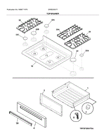 Top / Drawer parts for Crosley Gas Range CRGE3481TDA from AppliancePartsPros.com