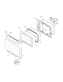 Door parts for Crosley Gas Range CRP3160GBBA from AppliancePartsPros.com