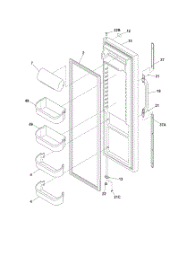 Refrigerator Door parts for Crosley Side-By-Side Refrigerator CRSE234FW3 from AppliancePartsPros.com