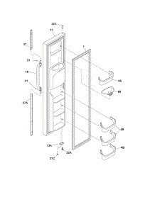 Freezer Door parts for Crosley Side-By-Side Refrigerator CRSE234FW4 from AppliancePartsPros.com