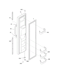 Freezer Door parts for Crosley Side-By-Side Refrigerator CRSE234JW3 from AppliancePartsPros.com