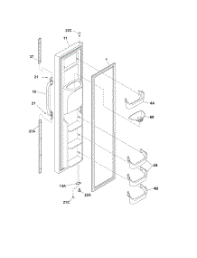 Freezer Door parts for Crosley Side-By-Side Refrigerator CRSE264FW3 from AppliancePartsPros.com